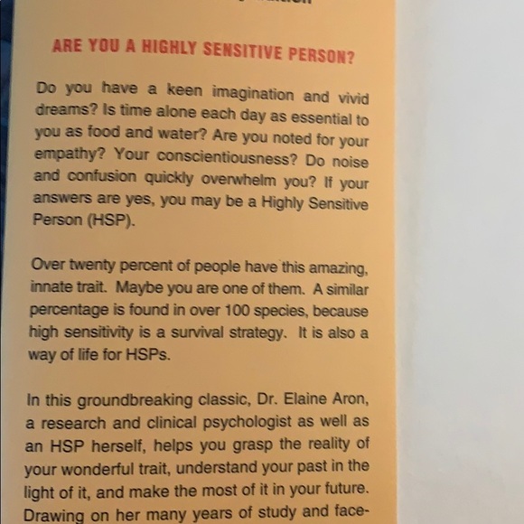 “The Highly Sensitive Person” by Elaine Aron - Picture 2 of 4